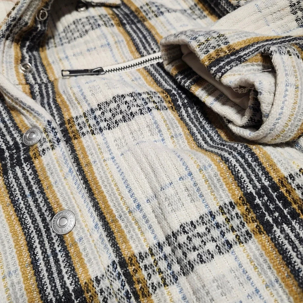 Free People We The Free Plaid Wool Blend Shacket‎ Jacket Lined Snap Front M